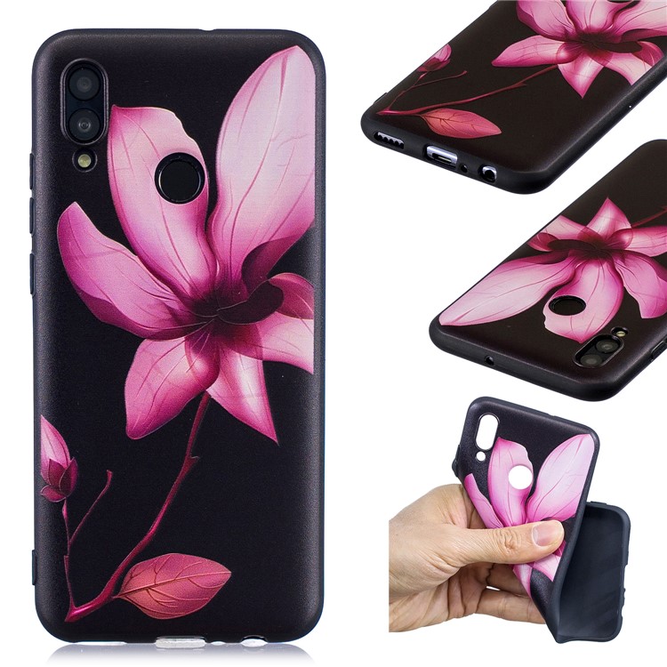 Embossed Pattern TPU Phone Shell for Huawei P Smart (2019) / Honor 10 Lite - Flower Pattern-1
