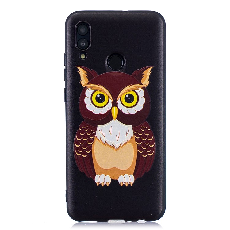Em Relevo Padrão TPU Embalagem Do Telefone Móvel Para Huawei P Inteligente (2019) / Honrar 10 Lite - Padrão De Coruja-2