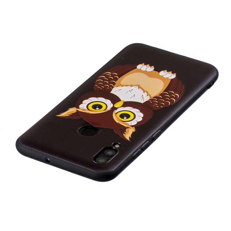 Em Relevo Padrão TPU Embalagem Do Telefone Móvel Para Huawei P Inteligente (2019) / Honrar 10 Lite - Padrão De Coruja-4