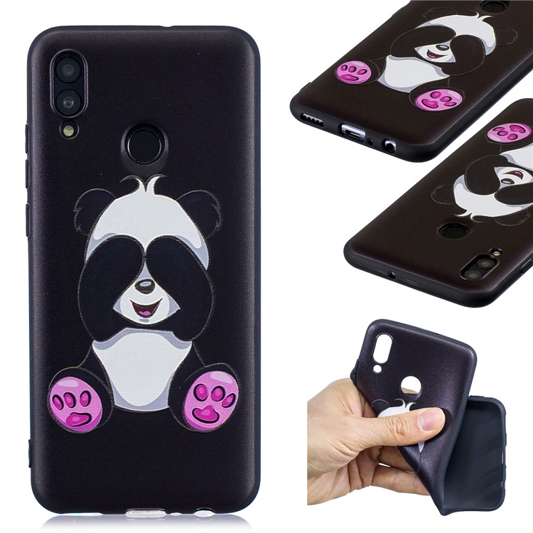 Embossed Pattern TPU Mobile Phone Cover for Huawei P Smart (2019) / Honor 10 Lite - Adorable Panda