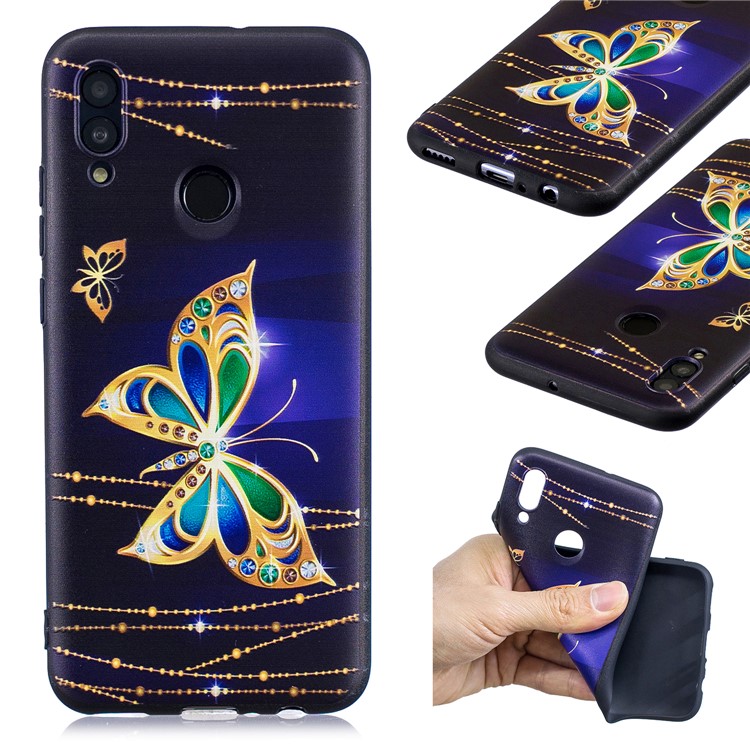 Embossed Pattern TPU Mobile Phone Shell for Huawei P Smart (2019) / Honor 10 Lite - Beautiful Butterfly-1