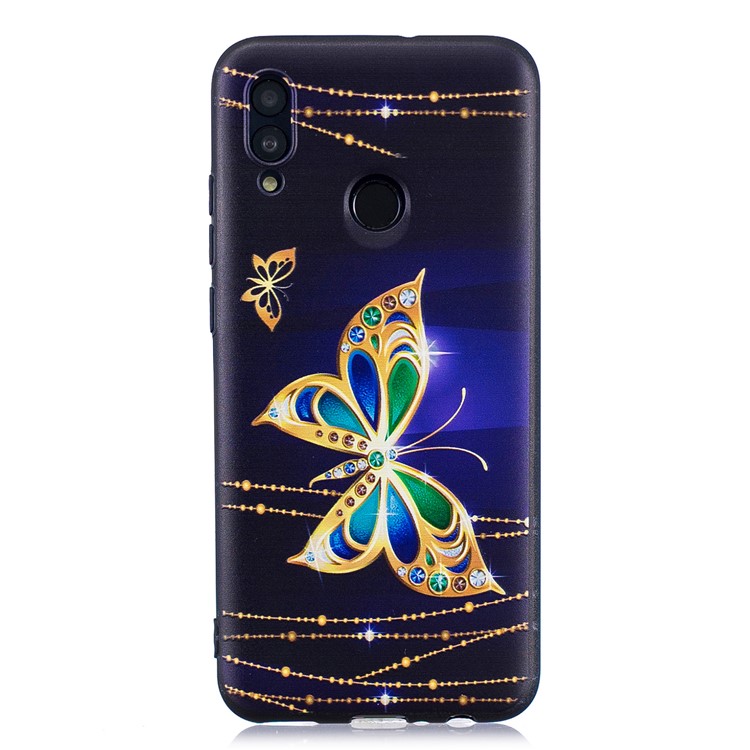Embossed Pattern TPU Mobile Phone Shell for Huawei P Smart (2019) / Honor 10 Lite - Beautiful Butterfly-2