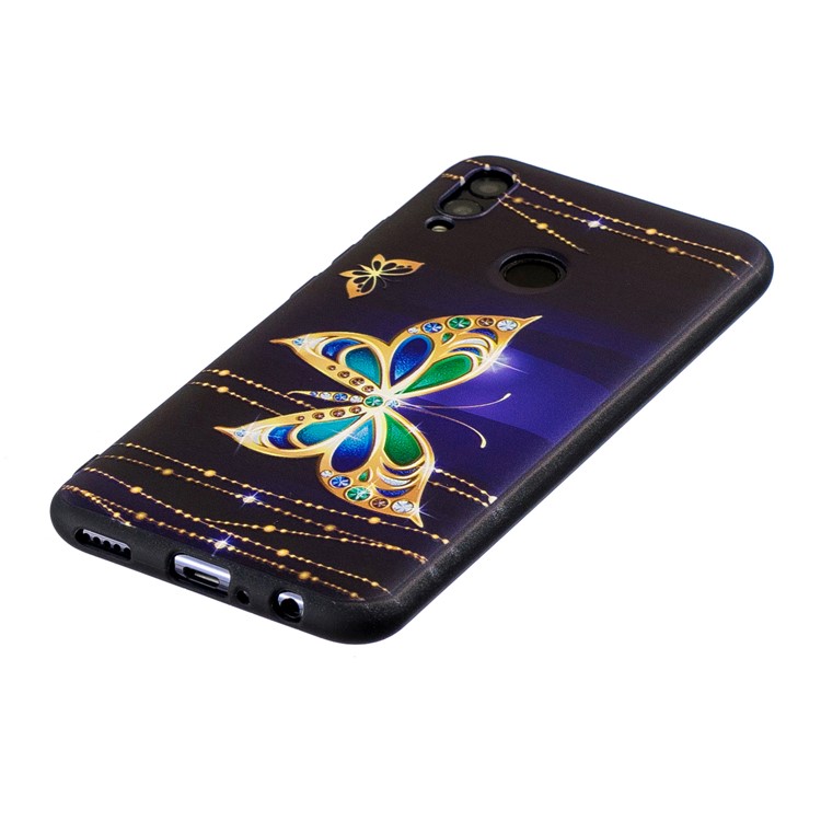 Embossed Pattern TPU Mobile Phone Shell for Huawei P Smart (2019) / Honor 10 Lite - Beautiful Butterfly-3