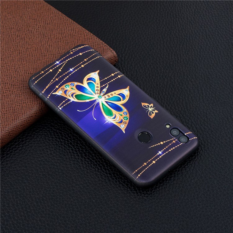 Embossed Pattern TPU Mobile Phone Shell for Huawei P Smart (2019) / Honor 10 Lite - Beautiful Butterfly-7