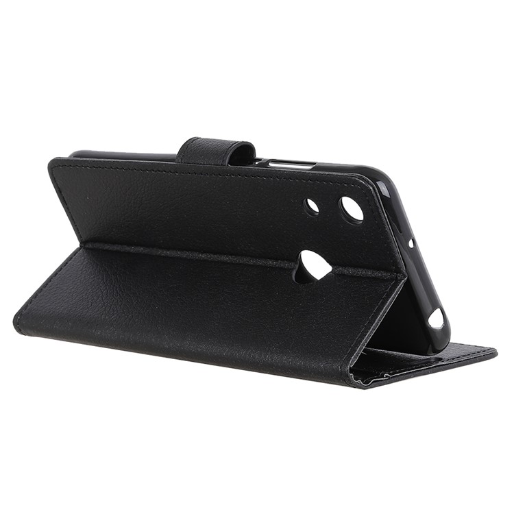 Litchi Skin PU Leather Wallet Case for Huawei Honor 8A - Black-7