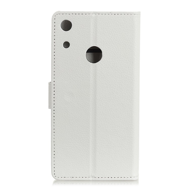 Litchi Skin PU Leather Wallet Cover for Huawei Honor 8A - White-4
