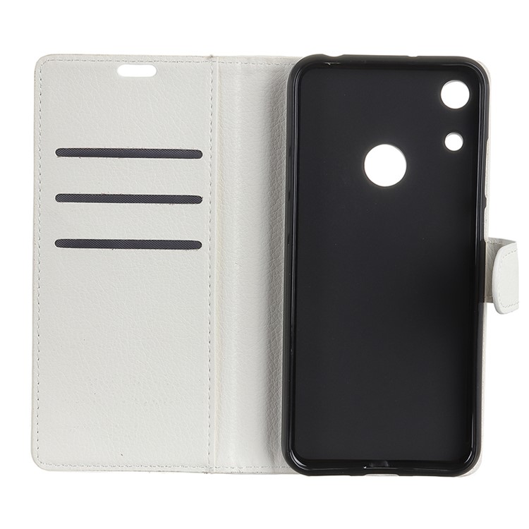 Litchi Skin PU Leather Wallet Cover for Huawei Honor 8A - White-5