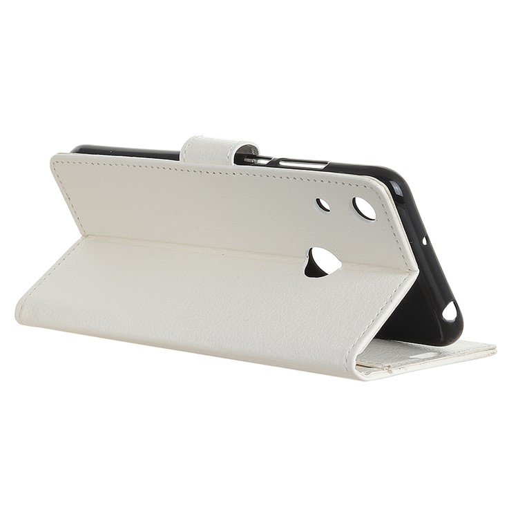 Litchi Skin PU Leather Wallet Cover for Huawei Honor 8A - White-6