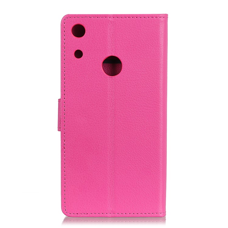 Litchi Skin PU Leather Wallet Shell for Huawei Honor 8A - Rose-5