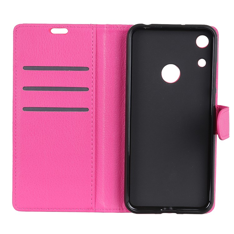 Litchi Skin PU Leather Wallet Shell for Huawei Honor 8A - Rose-6