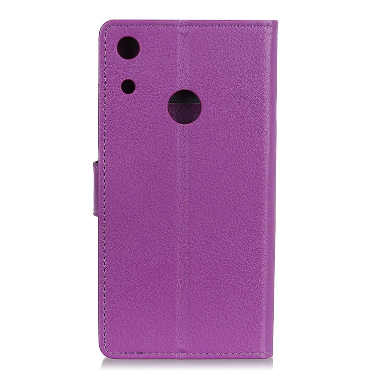 Litchi Skin PU Leather Wallet Mobile Phone Case for Huawei Honor 8A - Purple-5
