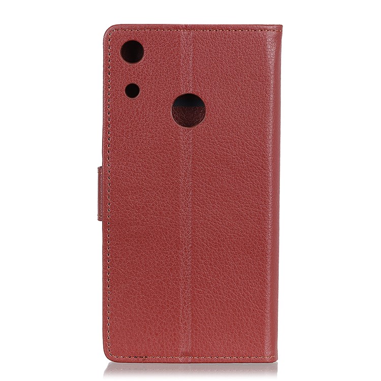 Litchi Texture PU Leather Wallet Cellphone Case for Huawei Honor 8A - Brown-4