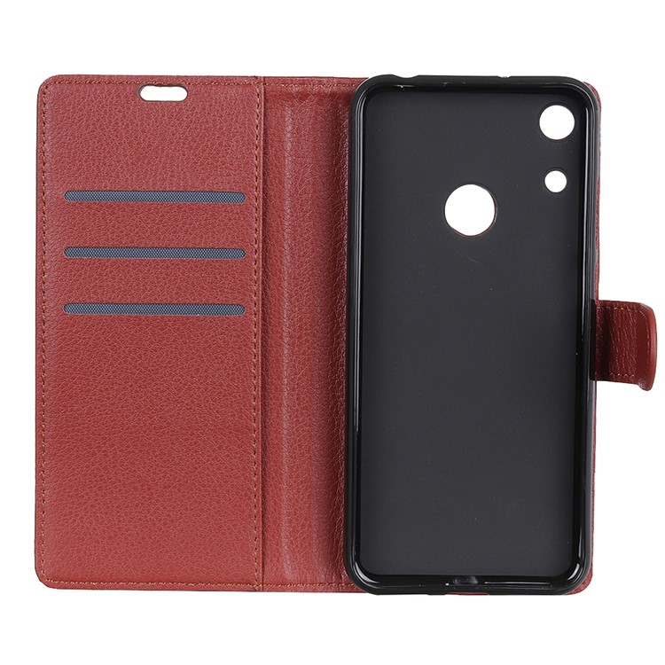 Litchi Texture PU Leather Wallet Cellphone Case for Huawei Honor 8A - Brown-5