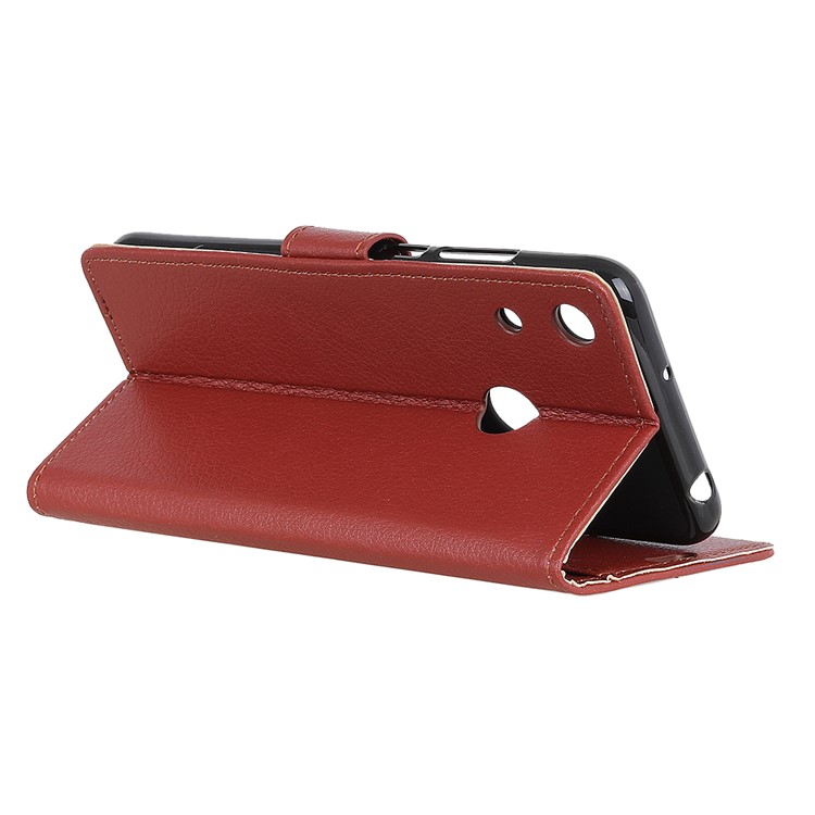 Litchi Texture PU Leather Wallet Cellphone Case for Huawei Honor 8A - Brown-6