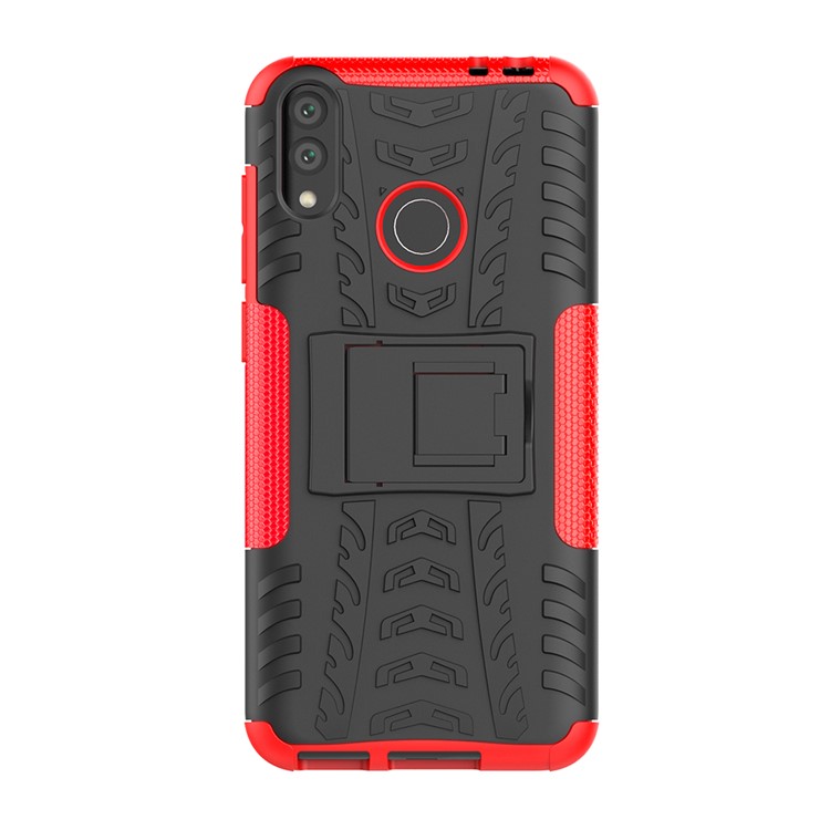 Cool Tyre Kickstand PC + TPU Hybrid Protection Case for Huawei Honor 8C - Red-2