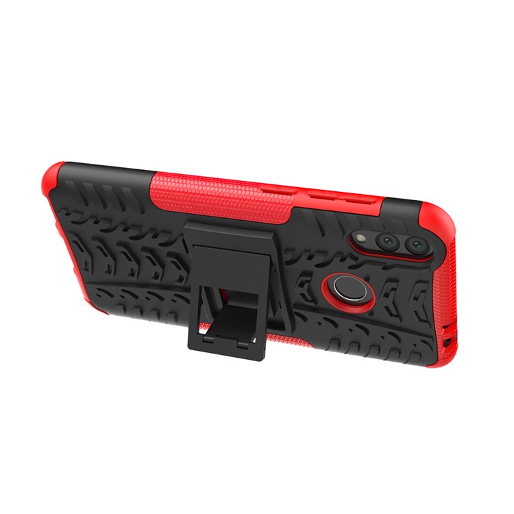 Cool Tyre Kickstand PC + TPU Hybrid Protection Case for Huawei Honor 8C - Red-6