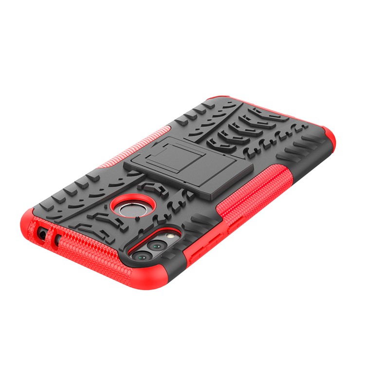 Cool Tyre Kickstand PC + TPU Hybrid Protection Case for Huawei Honor 8C - Red-7