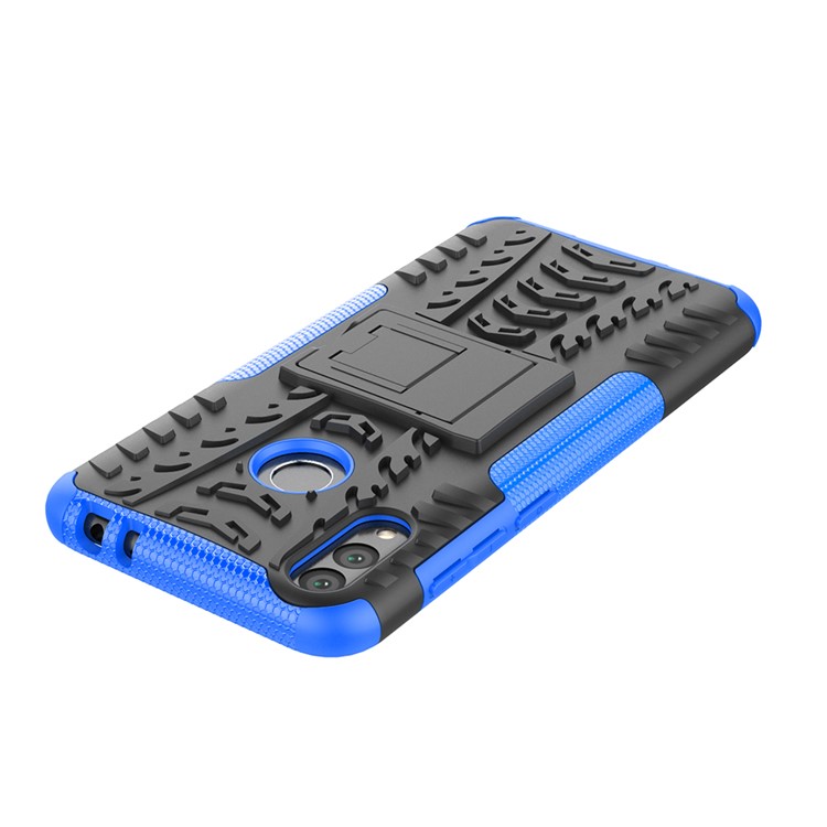 Cool Tyre Kickstand PC + TPU Hybrid Protection Cover for Huawei Honor 8C - Blue-7