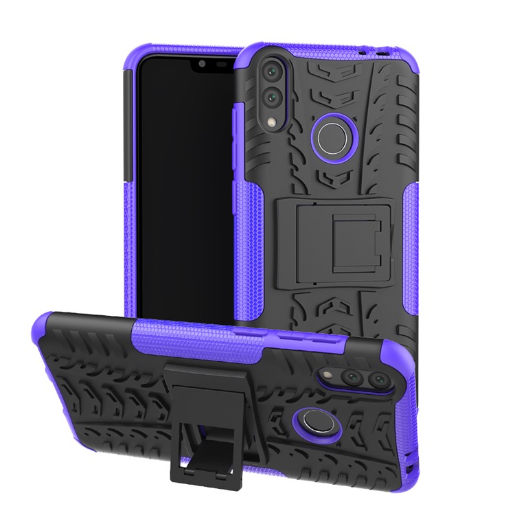 Cool Tyre Kickstand PC + TPU Hybrid Protection Shell for Huawei Honor 8C - Purple-1