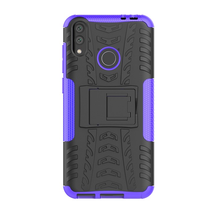 Cool Tyre Kickstand PC + TPU Hybrid Protection Shell for Huawei Honor 8C - Purple-2