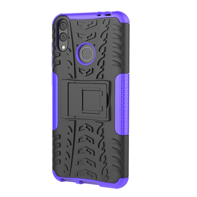 Cool Tyre Kickstand PC + TPU Hybrid Protection Shell for Huawei Honor 8C - Purple-4