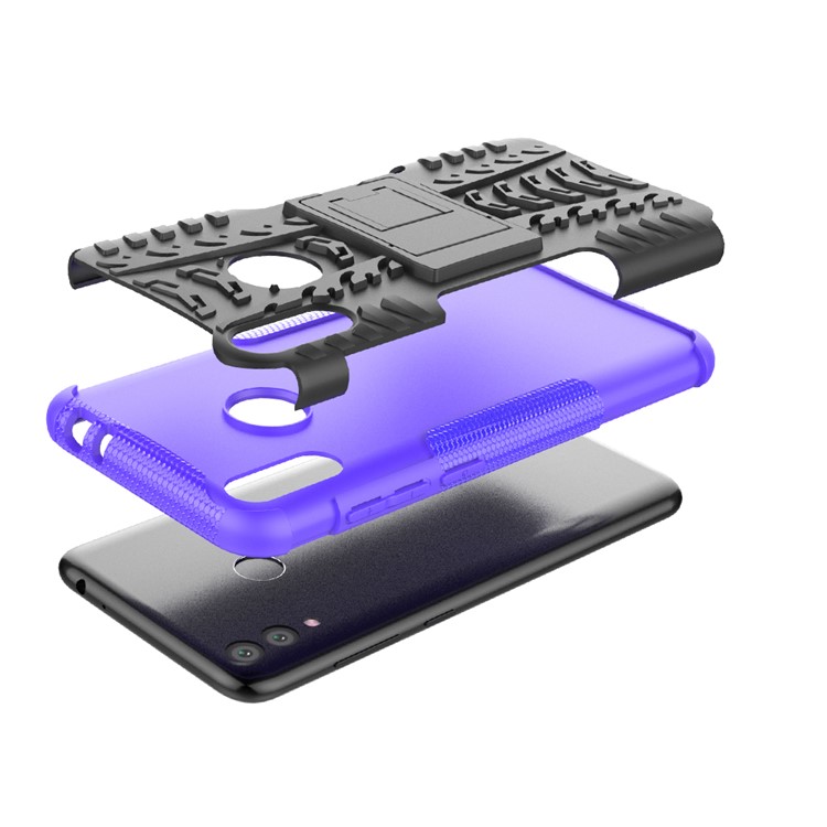 Cool Tyre Kickstand PC + TPU Hybrid Protection Shell for Huawei Honor 8C - Purple-5