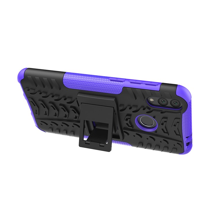 Cool Tyre Kickstand PC + TPU Hybrid Protection Shell for Huawei Honor 8C - Purple-6