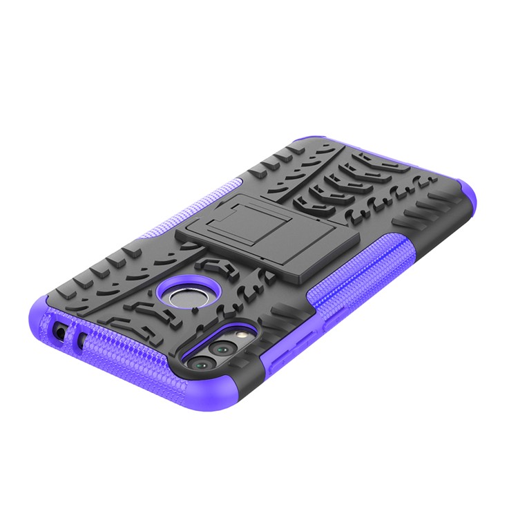Cool Tyre Kickstand PC + TPU Hybrid Protection Shell for Huawei Honor 8C - Purple-7