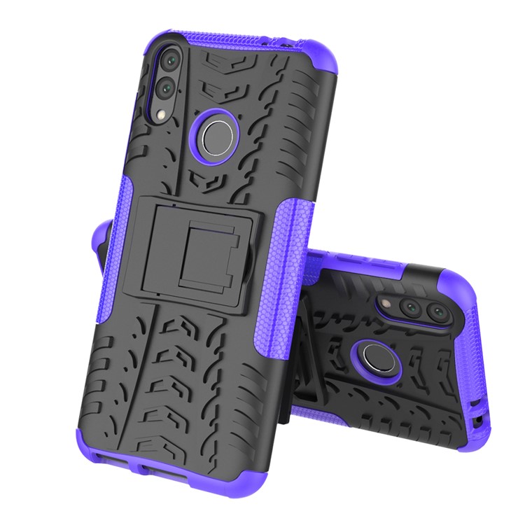 Cool Tyre Kickstand PC + TPU Hybrid Protection Shell for Huawei Honor 8C - Purple-8