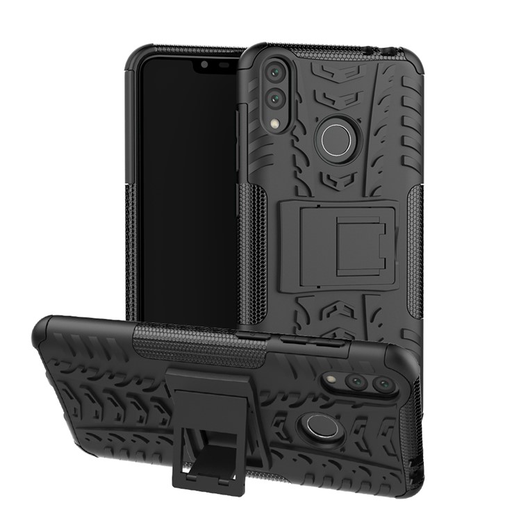 Cool Tyre Kickstand PC + TPU Hybrid Mobile Cover for Huawei Honor 8C - Black-1