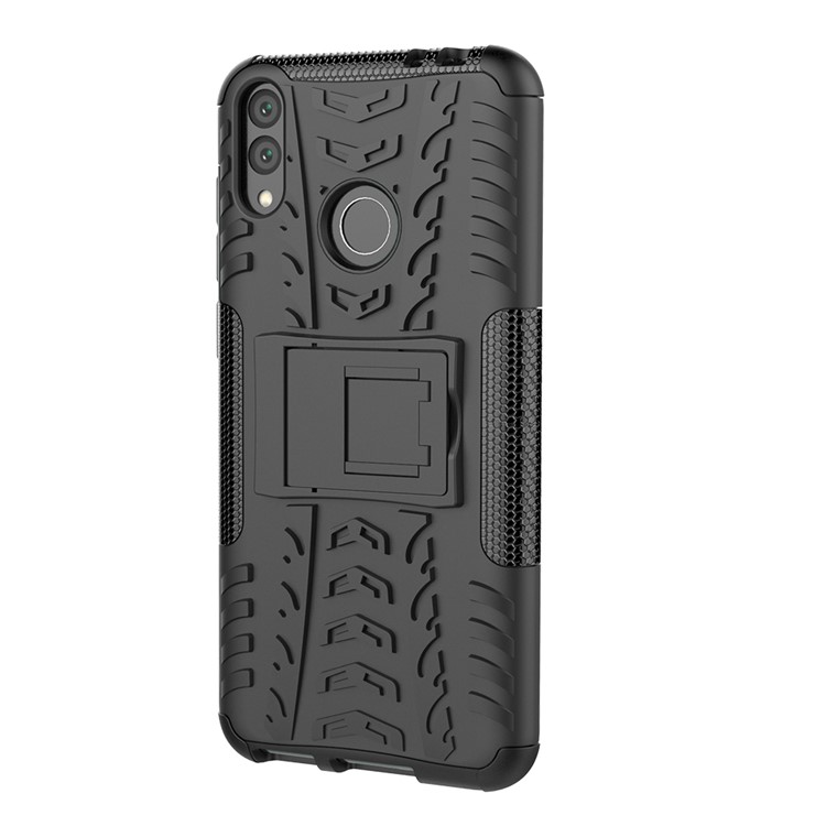 Cool Tyre Kickstand PC + TPU Hybrid Mobile Cover for Huawei Honor 8C - Black-4