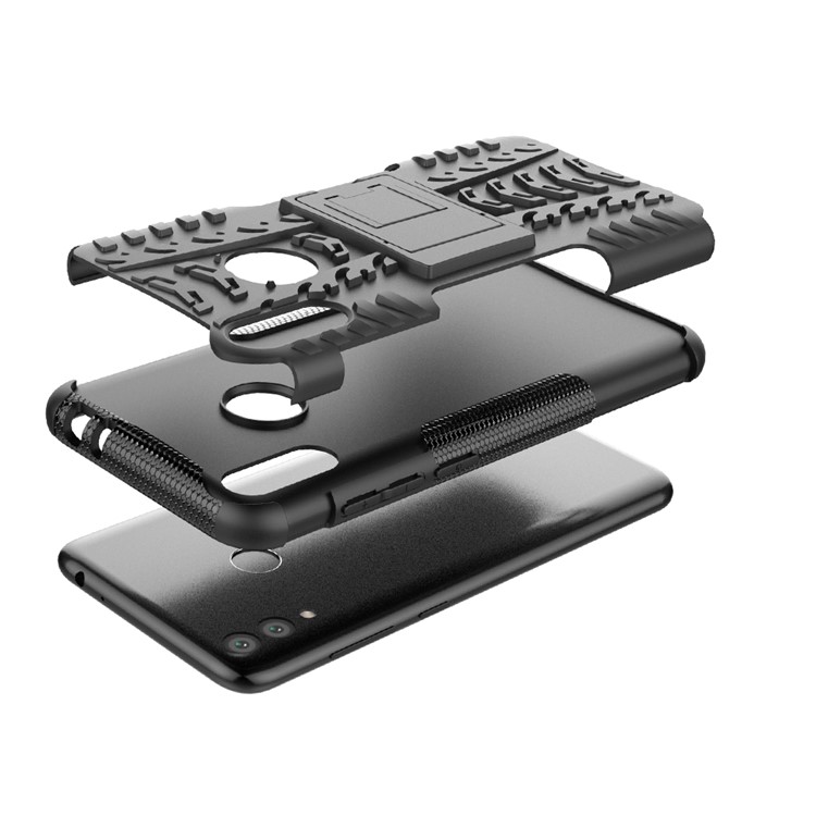 Cool Tyre Kickstand PC + TPU Hybrid Mobile Cover for Huawei Honor 8C - Black-5