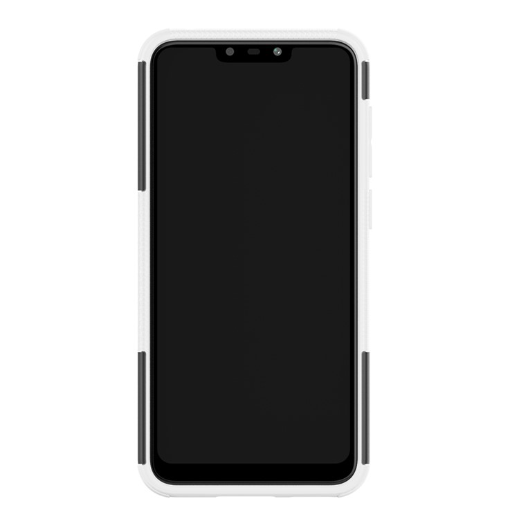 Cool Tyre Kickstand PC + TPU Hybrid Phone Cover for Huawei Honor 8C - White-3