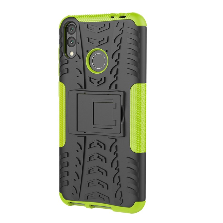 Cool Tyre Kickstand PC + TPU Hybrid Cellphone Cover for Huawei Honor 8C - Green-4