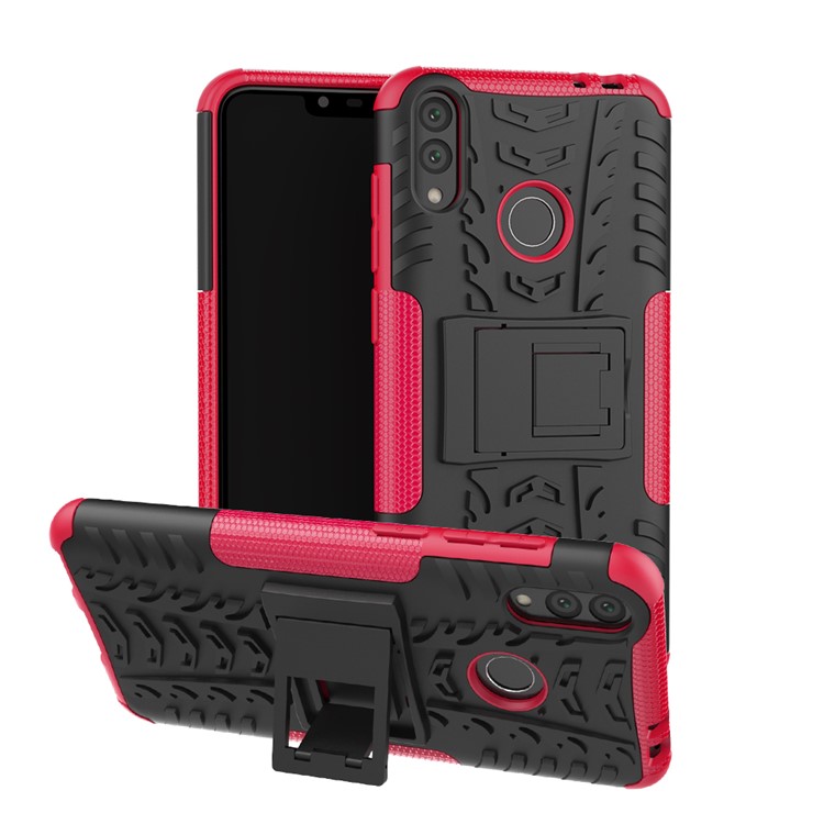 Cool Tyre Kickstand PC + TPU Hybrid Cellphone Case for Huawei Honor 8C - Rose-1