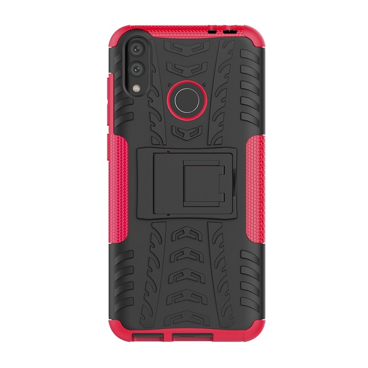 Cool Tyre Kickstand PC + TPU Hybrid Cellphone Case for Huawei Honor 8C - Rose-2