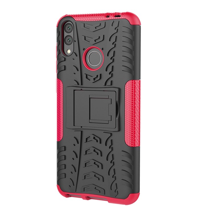 Cool Tyre Kickstand PC + TPU Hybrid Cellphone Case for Huawei Honor 8C - Rose-4