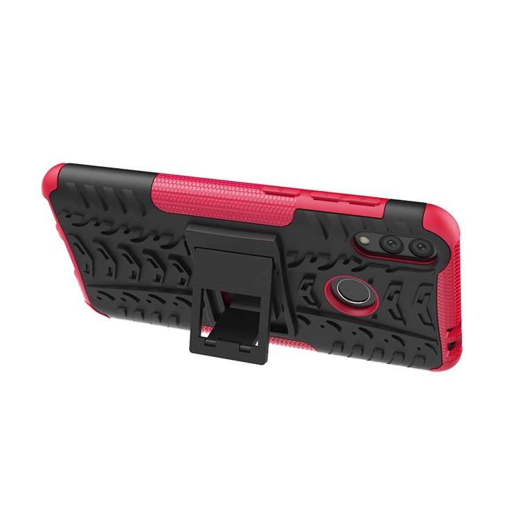 Cool Tyre Kickstand PC + TPU Hybrid Cellphone Case for Huawei Honor 8C - Rose-6