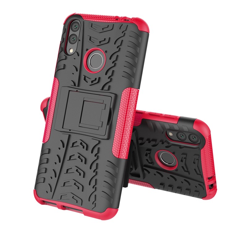 Cool Tyre Kickstand PC + TPU Hybrid Cellphone Case for Huawei Honor 8C - Rose-8