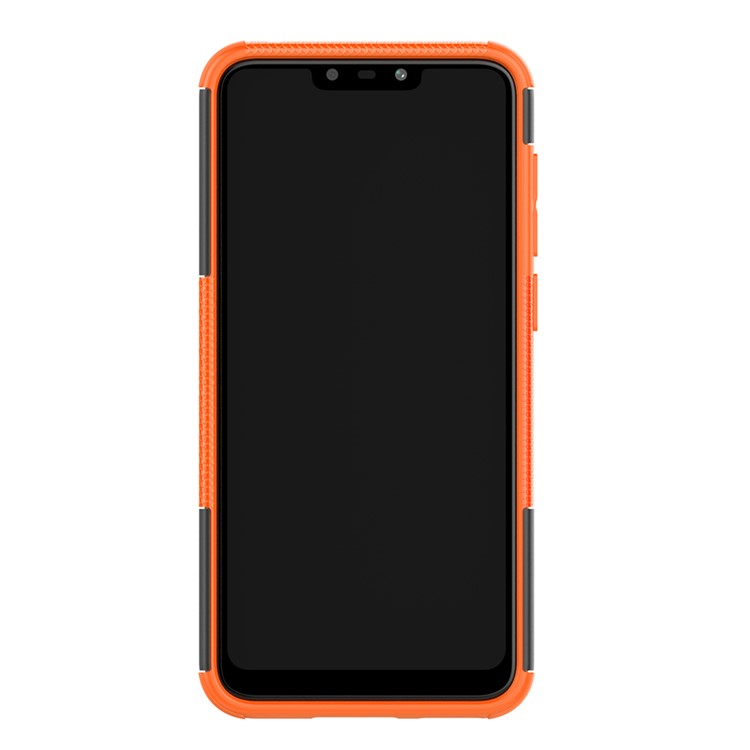 Cool Tyre Kickstand PC + TPU Hybrid Accessory Cover for Huawei Honor 8C - Orange-3