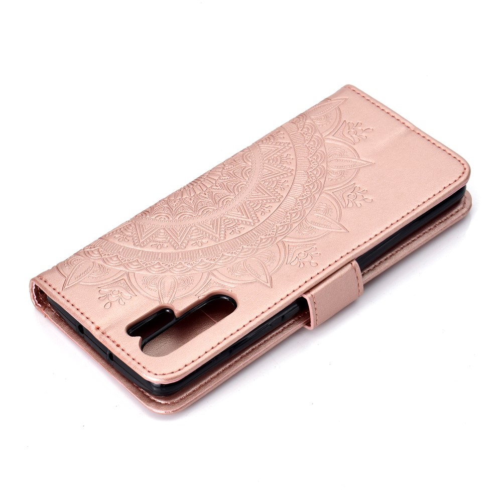 Gedruckter Mandala Muster PU Lederschutz Mobiltelefon Hülle Für Huawei P30 Pro - Roségold