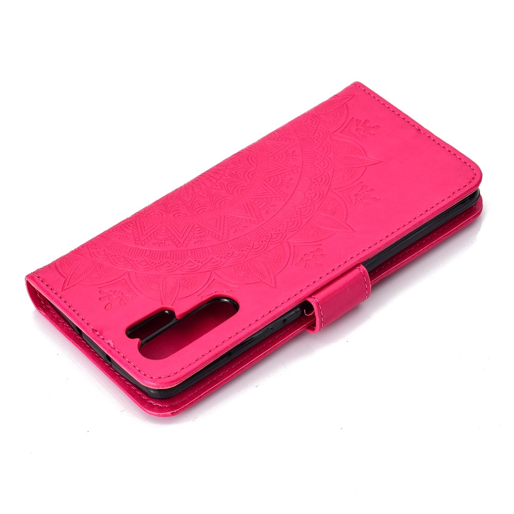 Imprinted Mandala Pattern PU Leather Mobile Case for Huawei P30 Pro - Rose-8