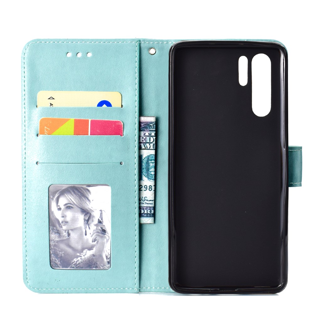 Imprinted Mandala Pattern PU Leather Protection Mobile Phone Cover for Huawei P30 Pro - Cyan-4