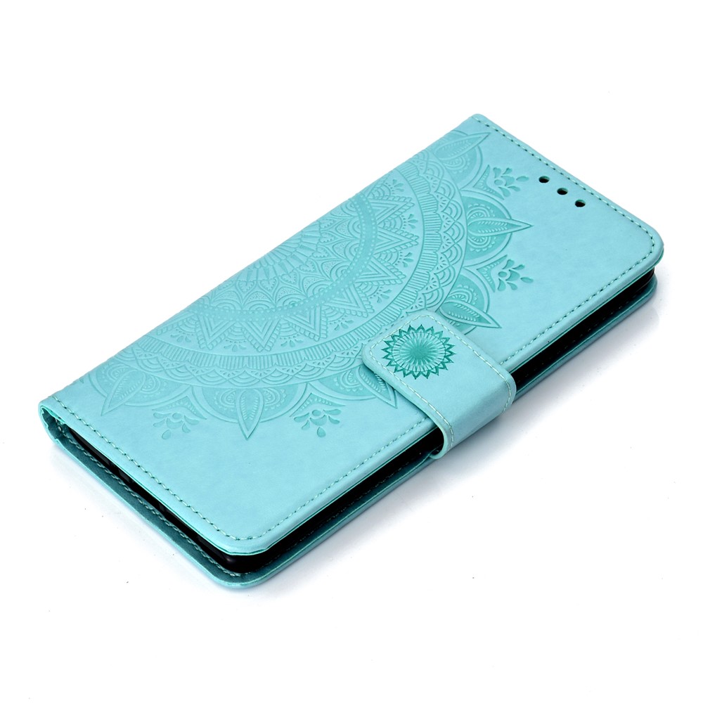 Imprinted Mandala Pattern PU Leather Protection Mobile Phone Cover for Huawei P30 Pro - Cyan-7