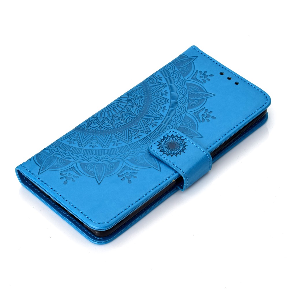 Cubierta de Protección de Cuero PU de Patrón de Mandala Impreso Para Huawei P30 Pro - Azul-7