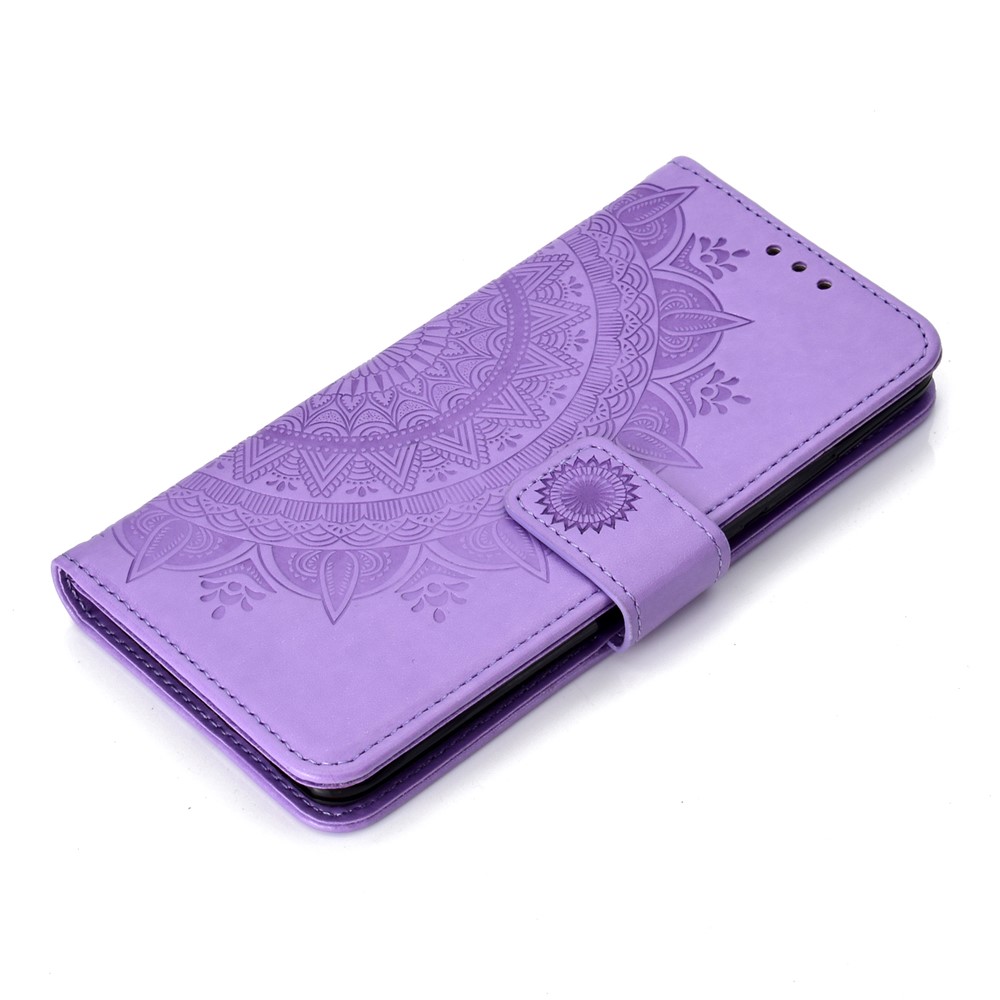 Patrón de Mandala Impreso PU PU Leather Protection Shell Para Huawei P30 Pro - Violeta