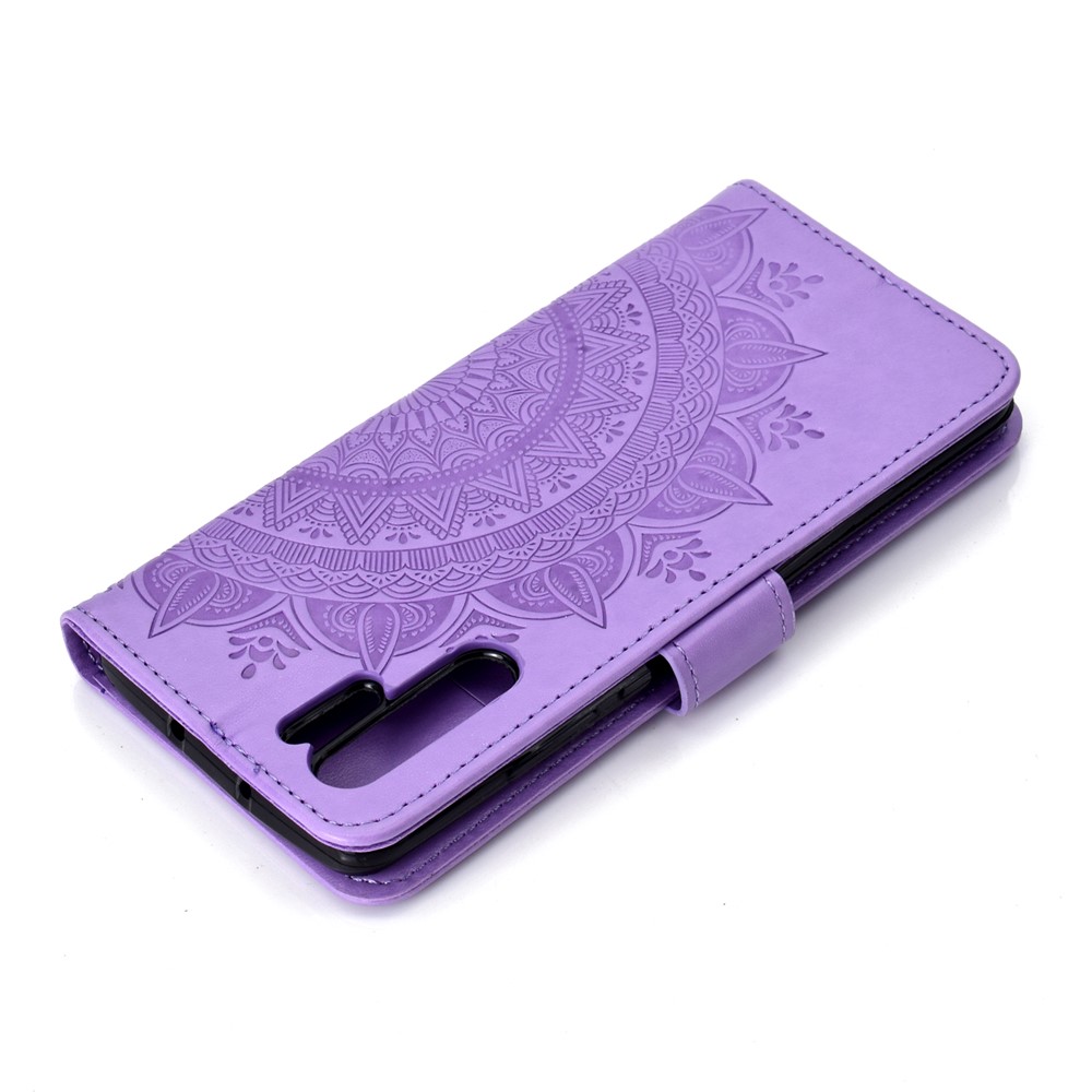 Gedruckter Mandala Muster PU Lederschutz Telefonschale Für Huawei P30 Pro - Violett