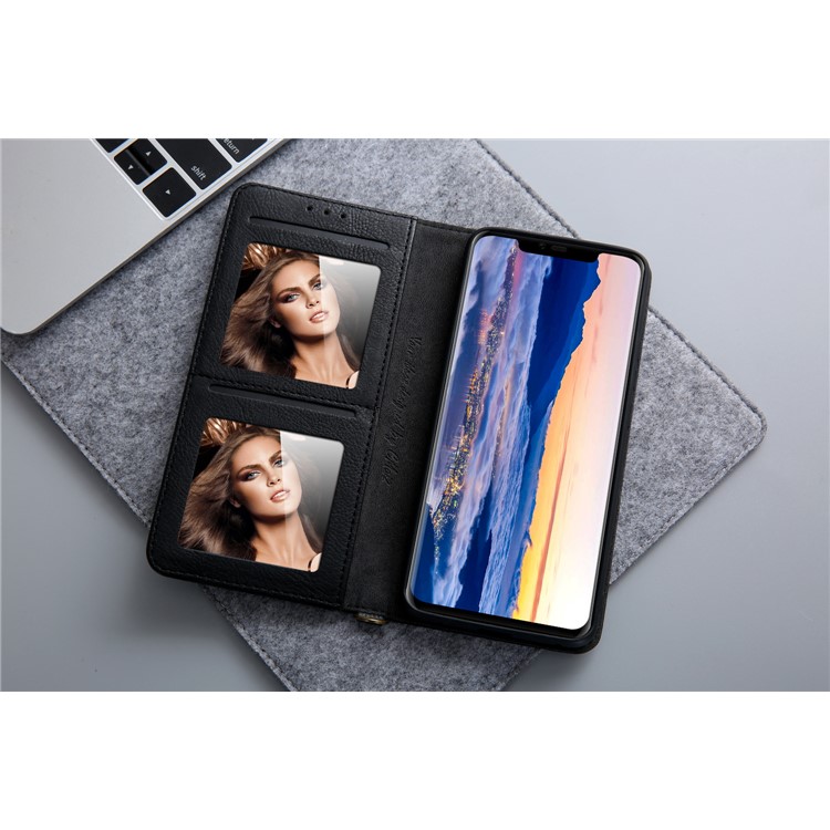 CMAI2 PU Leather Stand Wallet Mobile Case for Huawei Mate 20 Pro - Black-15