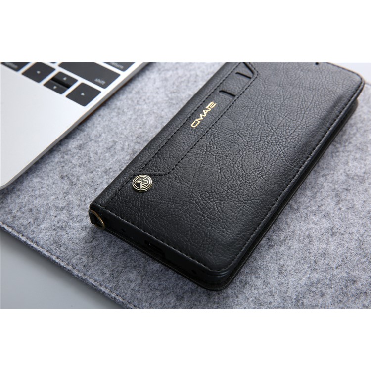 CMAI2 PU Leather Stand Wallet Mobile Case for Huawei Mate 20 Pro - Black-16