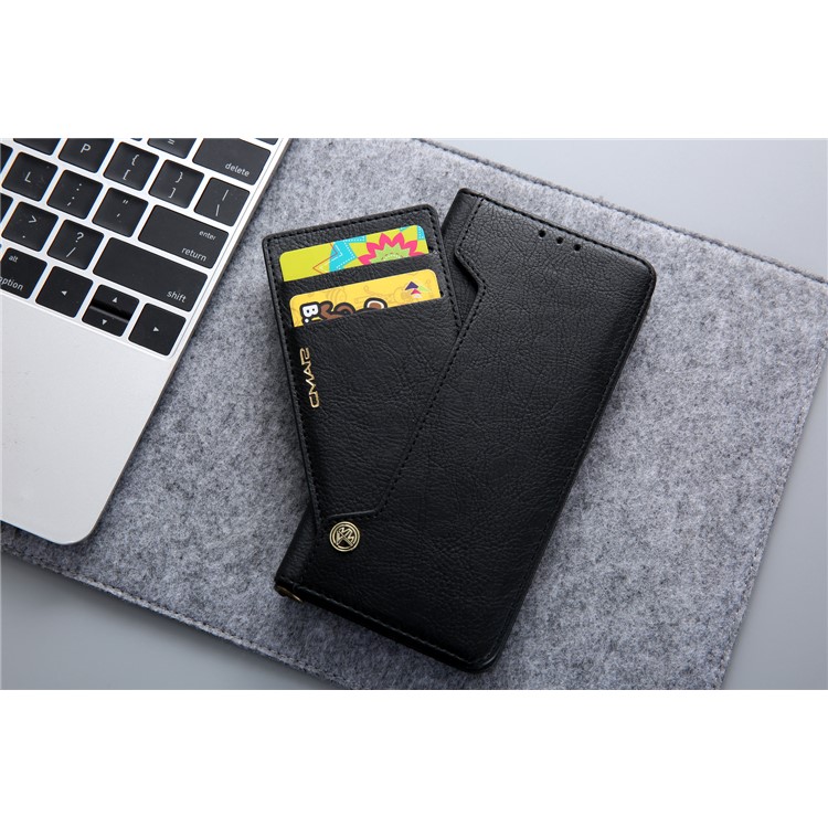 CMAI2 PU Leather Stand Wallet Mobile Case for Huawei Mate 20 Pro - Black-18